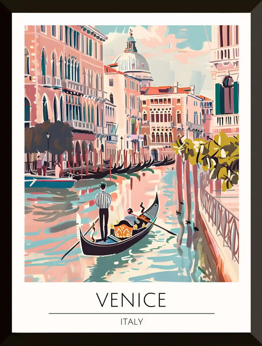 Canal de Venecia con gondola