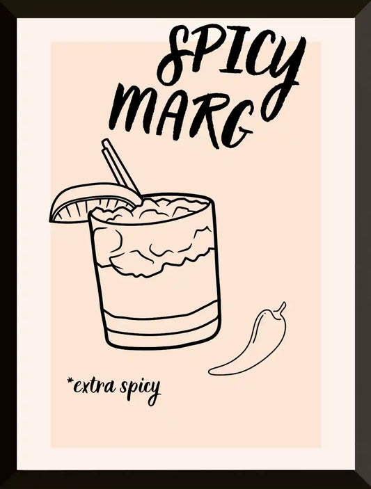 Cartel de ilustracion de margarita picante