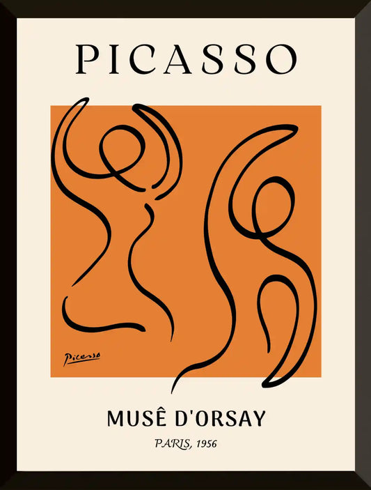 Cartel exposicion figuras abstractas Picasso