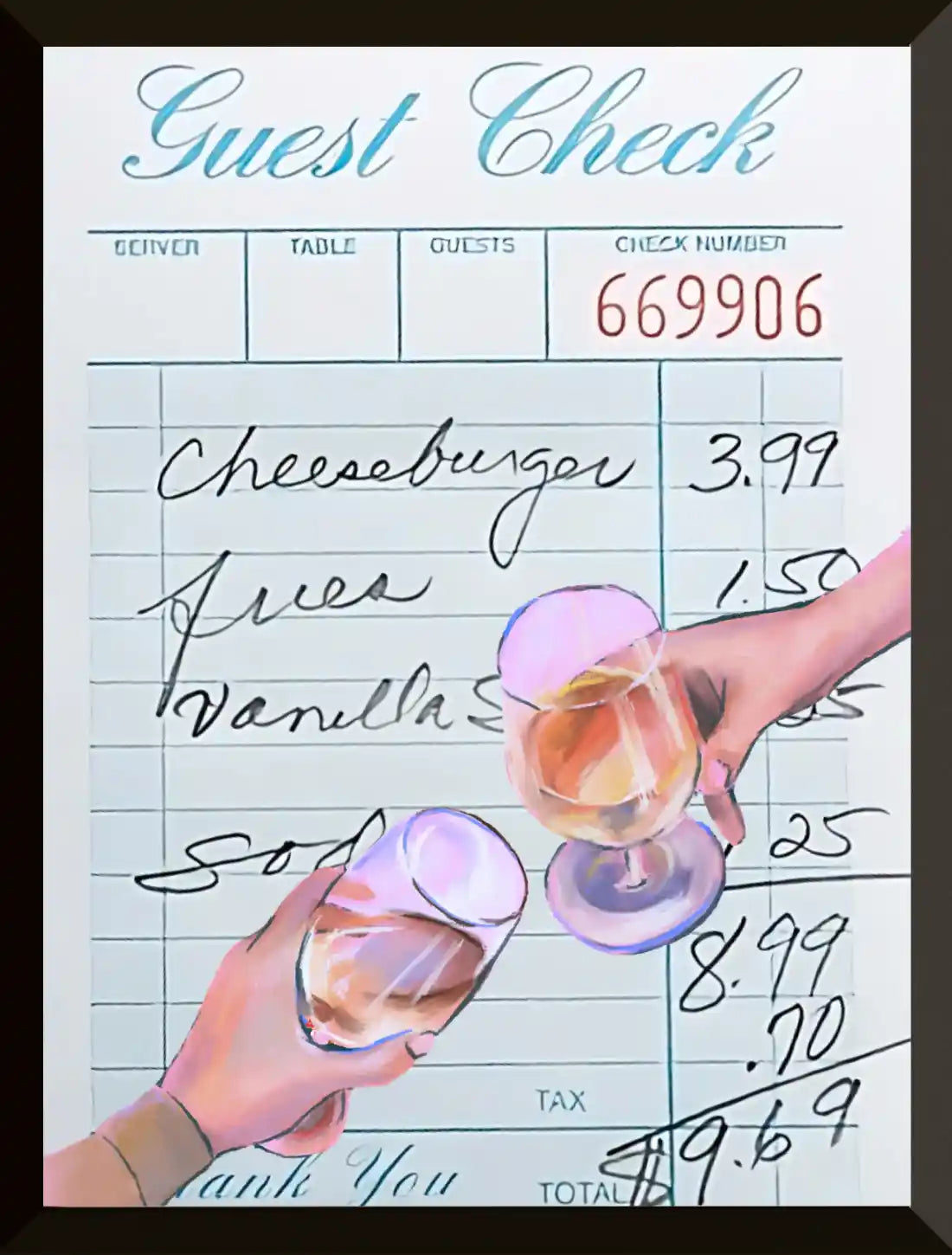 Cheque de invitados con bebidas ilustracion 5