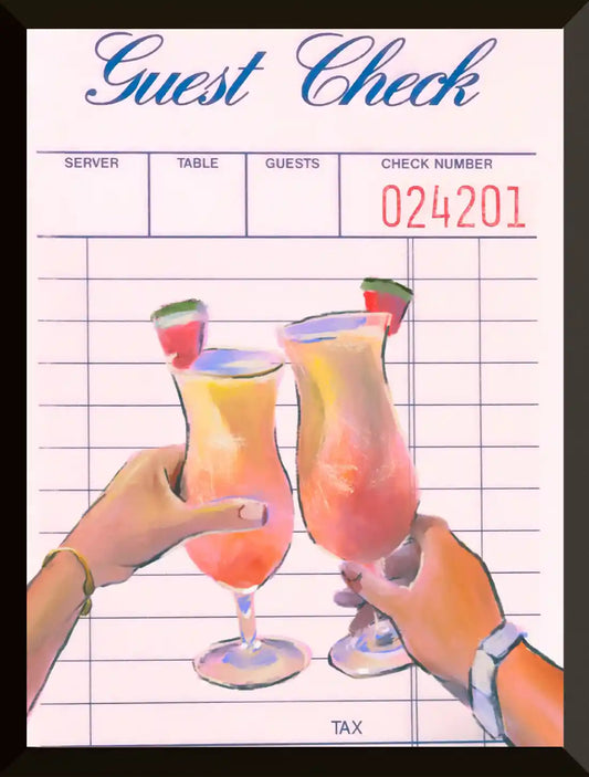 Cheque de invitados con ilustracion de cocteles