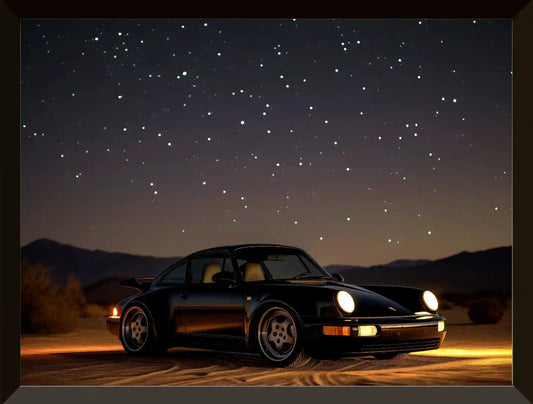 Coche bajo el cielo estrellado