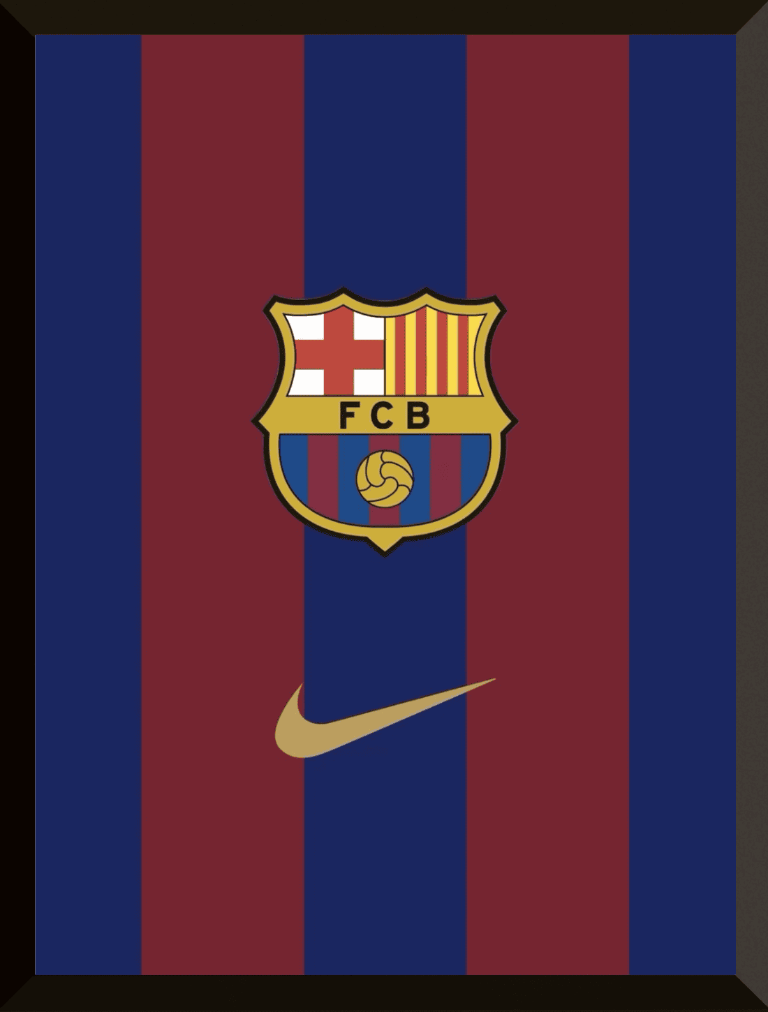 Escudo Barça con fondo oscuro