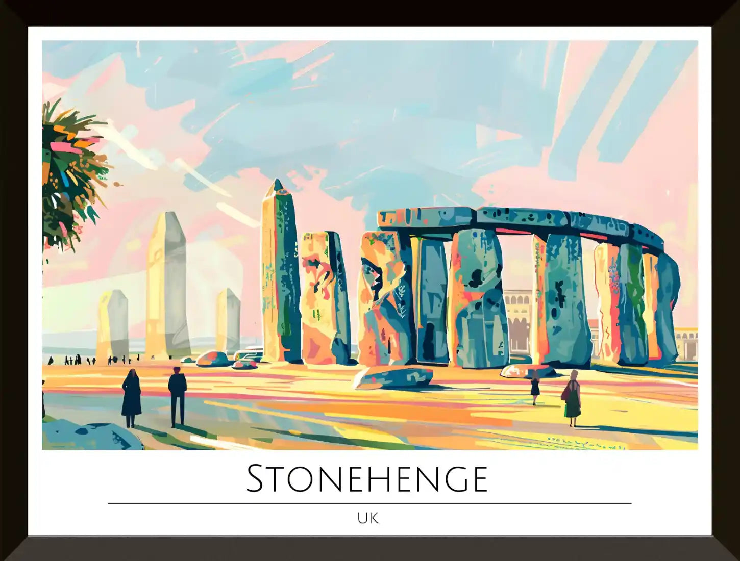 Ilustracion abstracta de Stonehenge UK