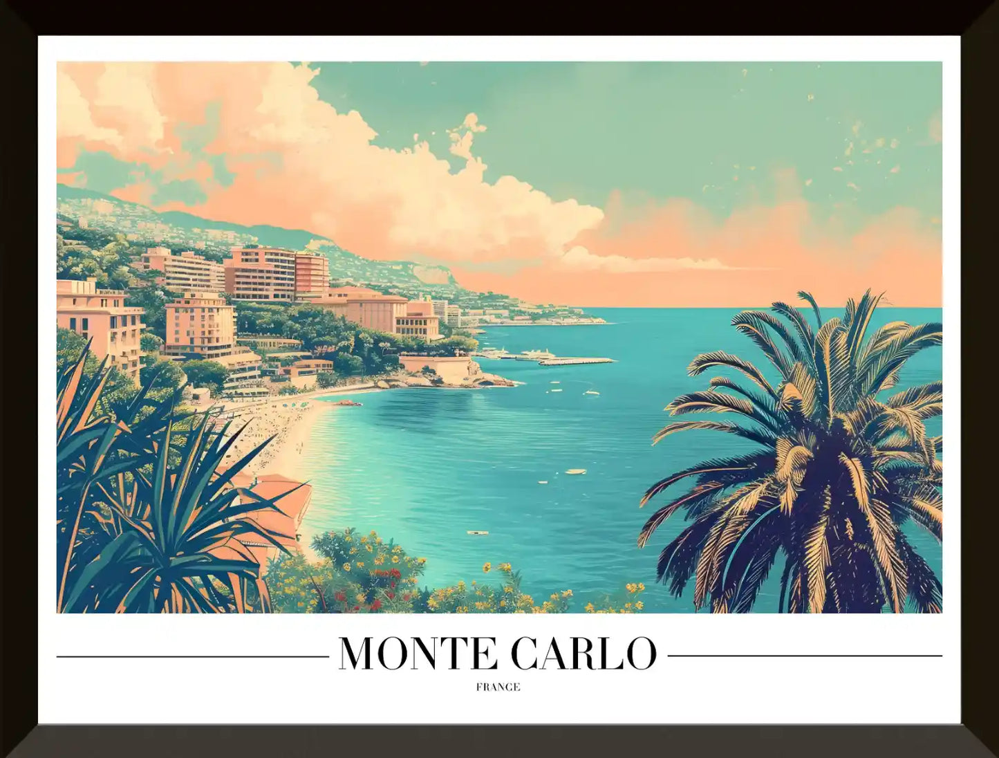 Ilustracion costera de Montecarlo