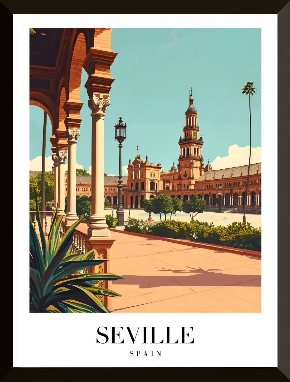 Ilustracion de arquitectura de Sevilla Espana