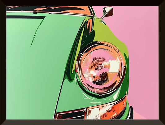 Ilustracion de coche de estilo pop art