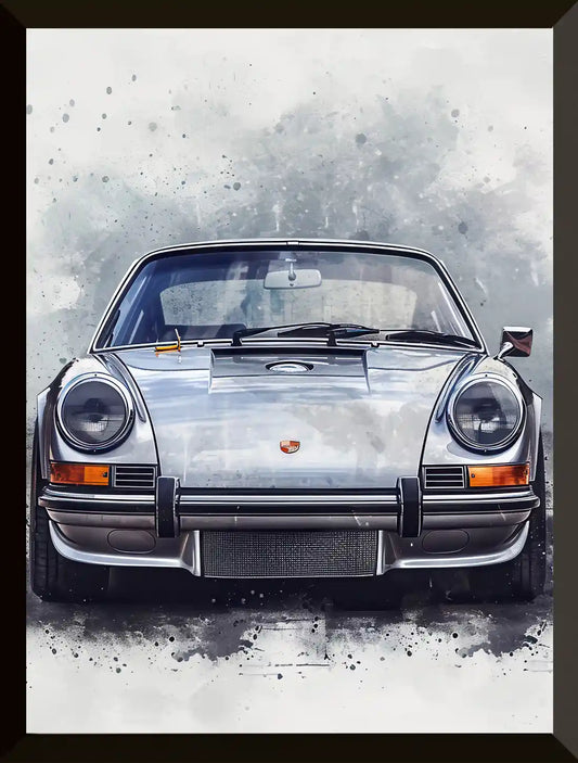 Ilustracion de coche plateado clasico