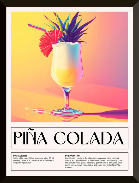 Ilustracion de coctel de pina colada 2