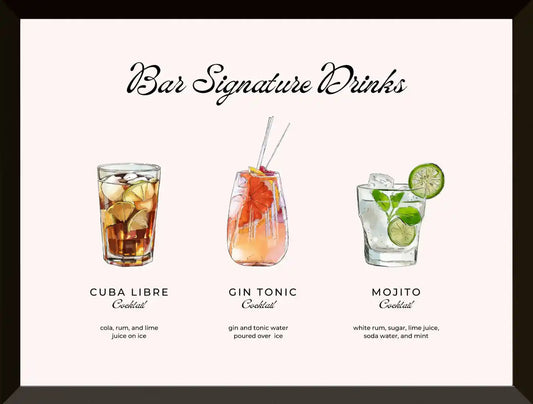 Ilustracion de cocteles exclusivos de bar