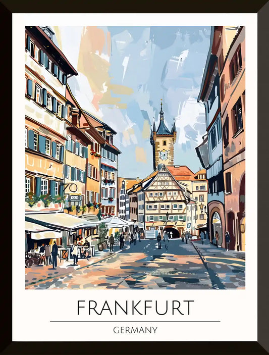 Ilustracion de la ciudad de Frankfurt Alemania