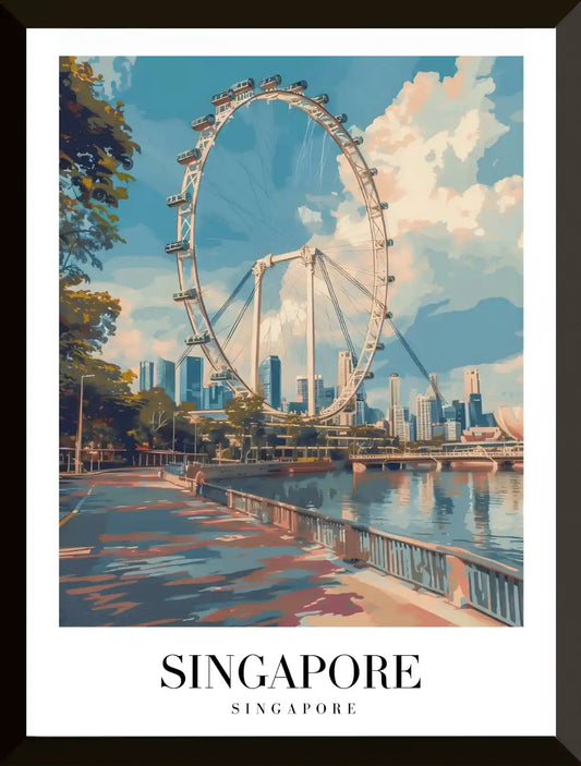 Ilustracion de la noria de Singapur