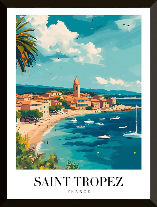 Ilustracion de la playa de Saint Tropez