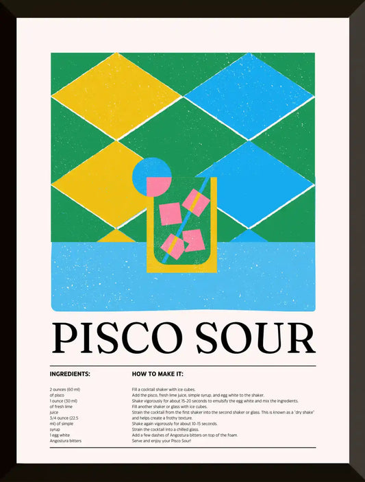 Ilustracion de la receta de pisco sour