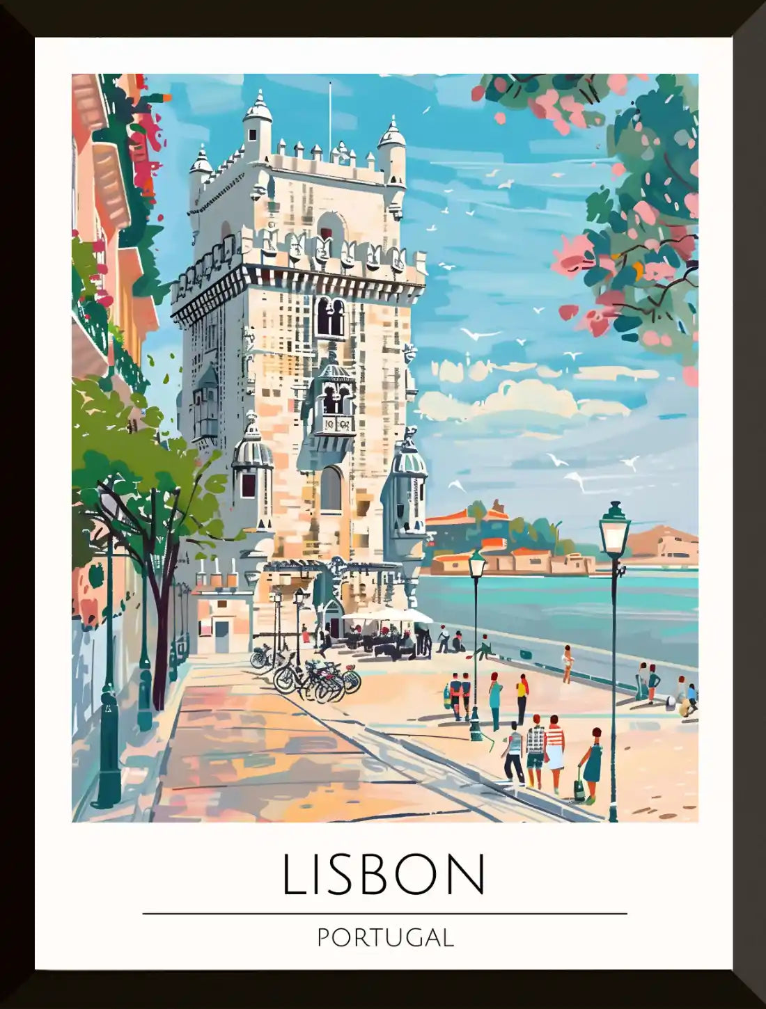 Ilustracion de lisboa con torre