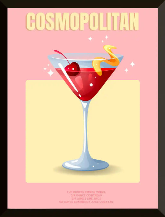 Ilustracion de receta de coctel cosmopolita 1