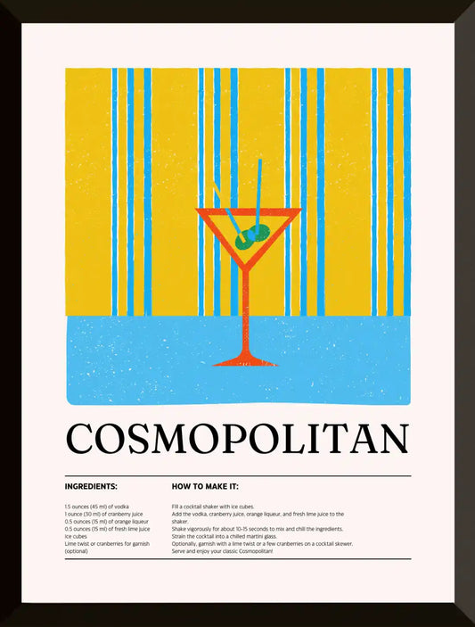 Ilustracion de receta de coctel cosmopolita 4