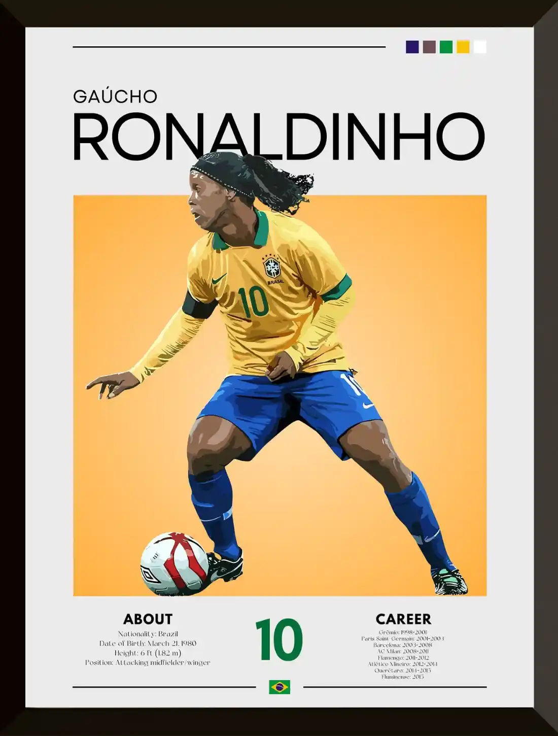 Ilustracion del jugador de futbol ronaldinho