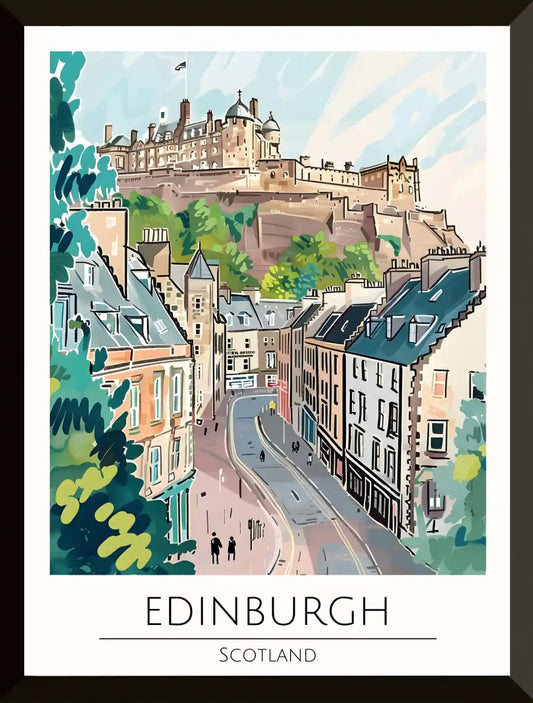 Ilustracion del paisaje urbano de Edimburgo