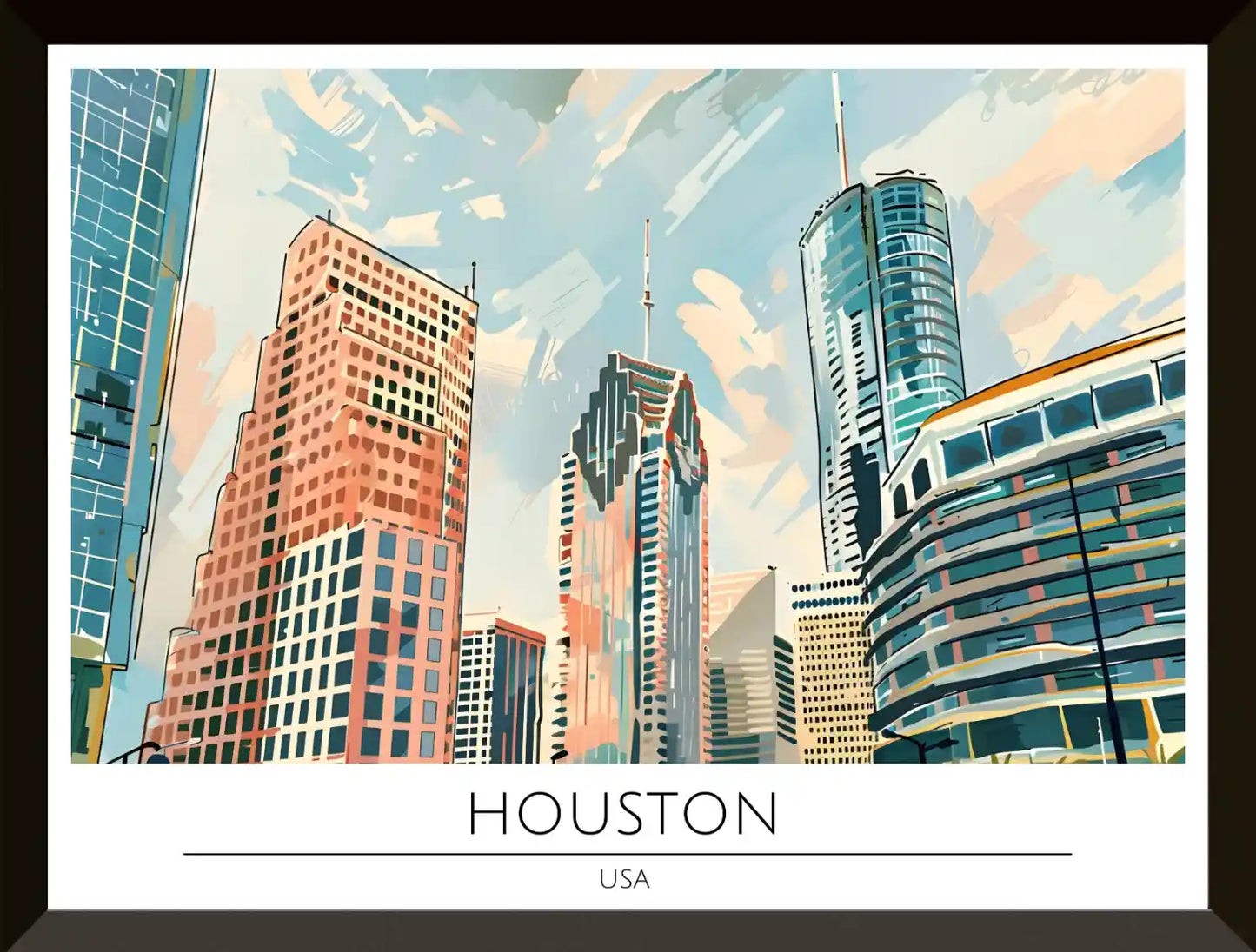 Ilustracion del paisaje urbano de Houston