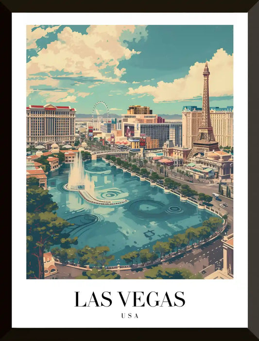 Ilustracion del paisaje urbano de Las Vegas