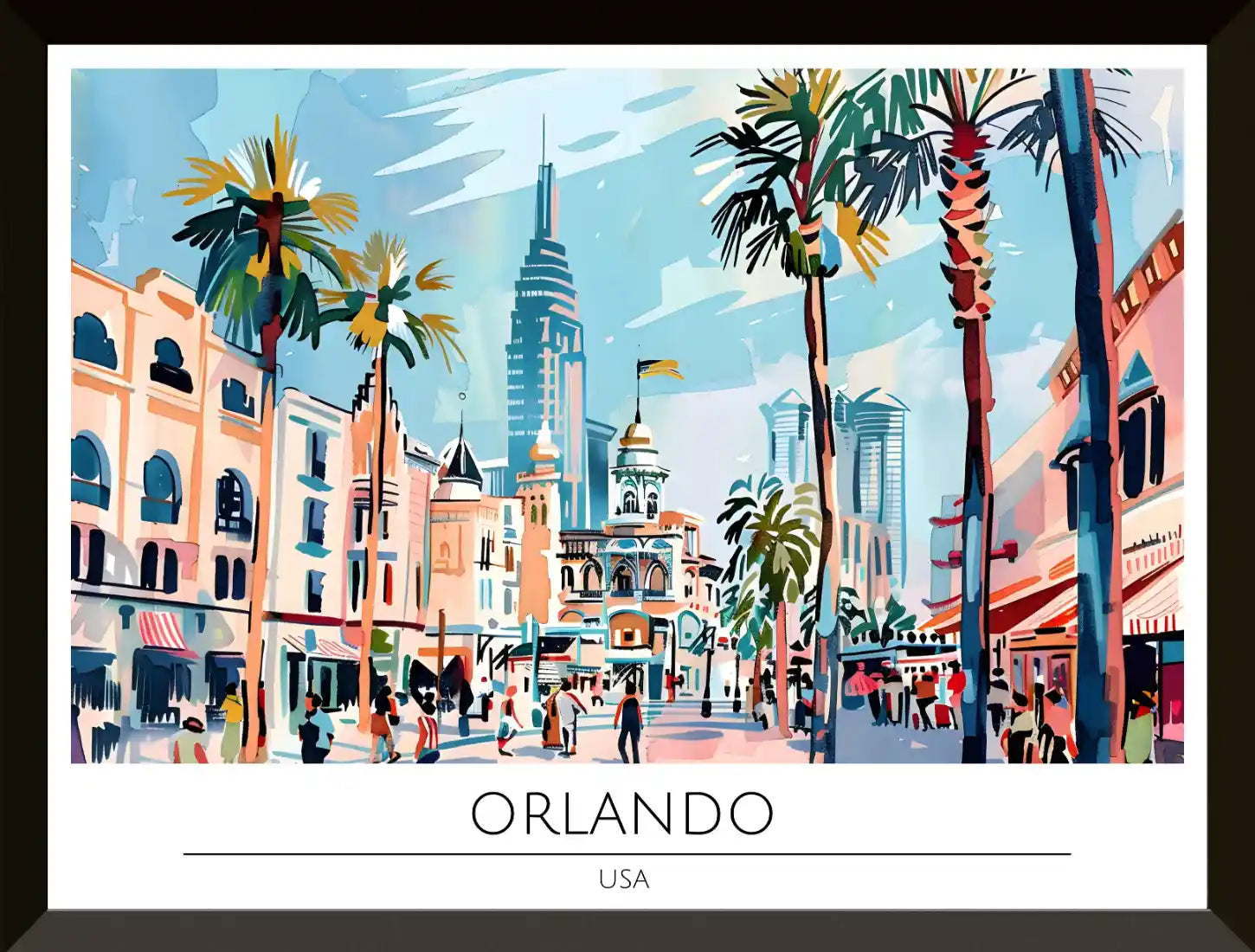 Ilustracion del paisaje urbano de Orlando EEUU