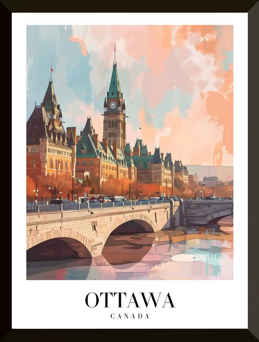 Ilustracion del paisaje urbano de Ottawa Canada