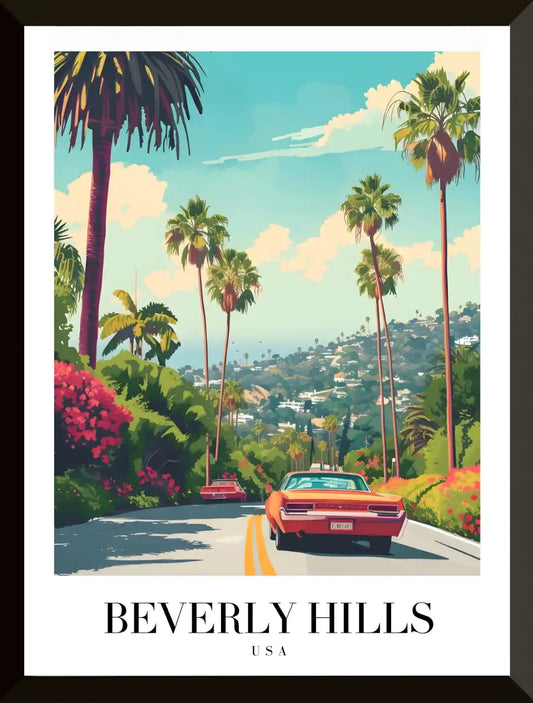 Ilustracion escenica de beverly hills