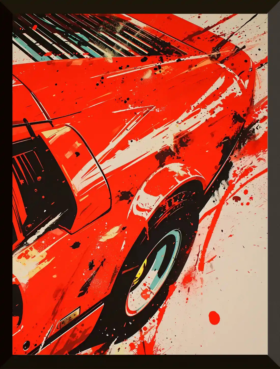 Ilustraciones abstractas del coche rojo