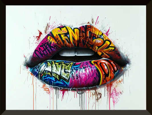 Ilustraciones de labios estilo graffiti