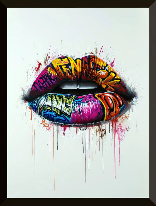 Ilustraciones de labios estilo graffiti 2