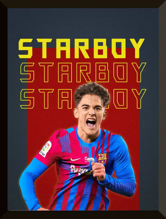 Jugador de futbol con texto Starboy