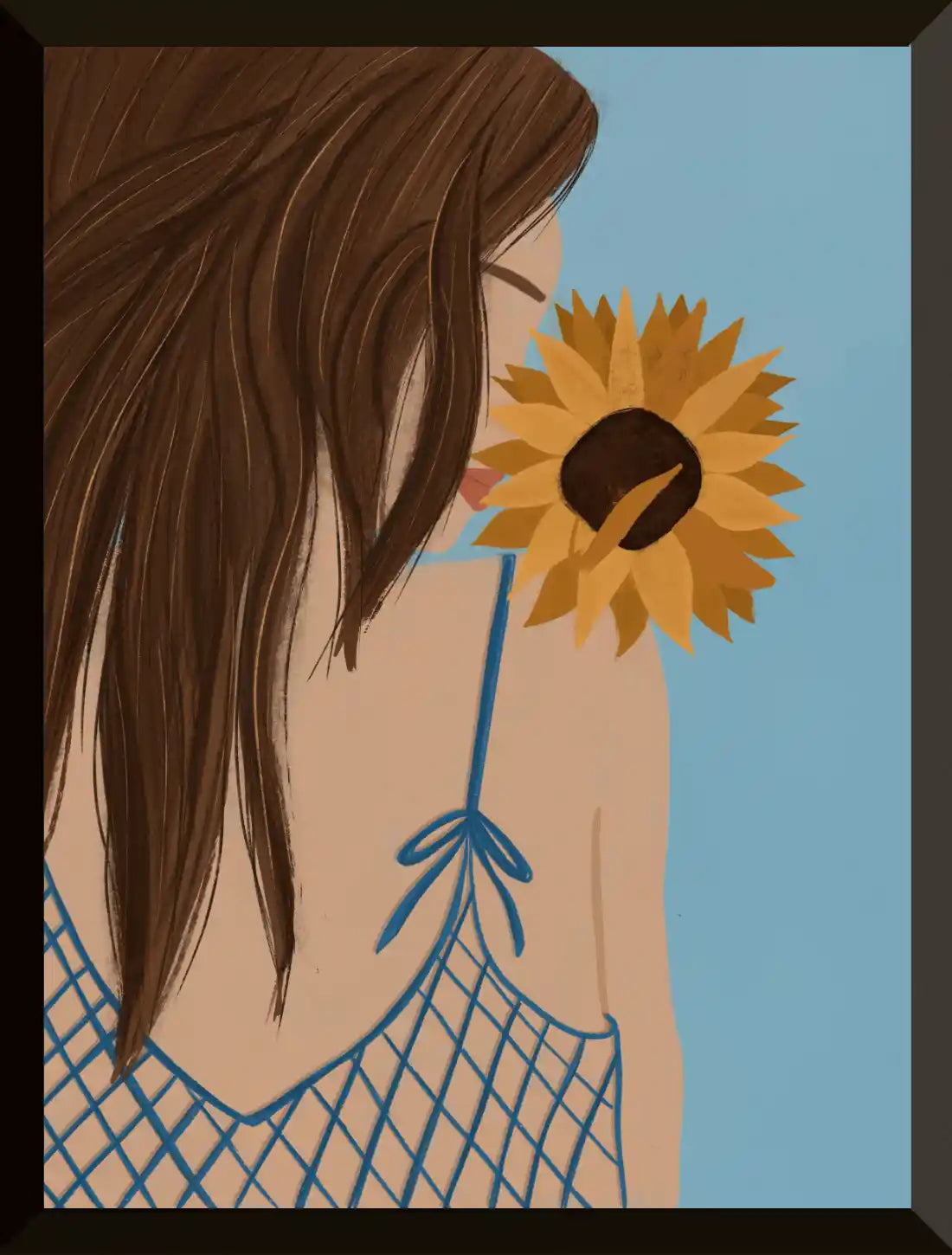 Mujer con ilustracion de girasol