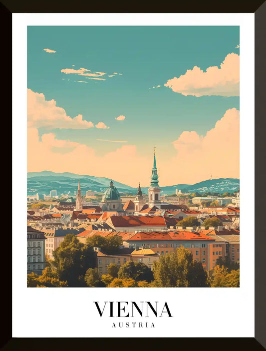 Paisaje urbano de Viena con cielo