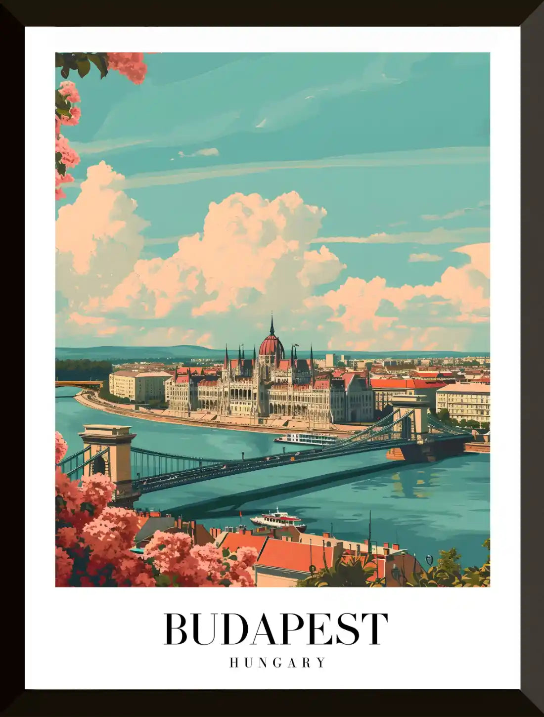 Paisaje urbano de budapest con rio