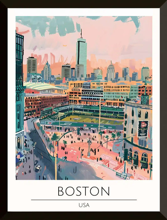 Paisaje urbano ilustrado de Boston EEUU