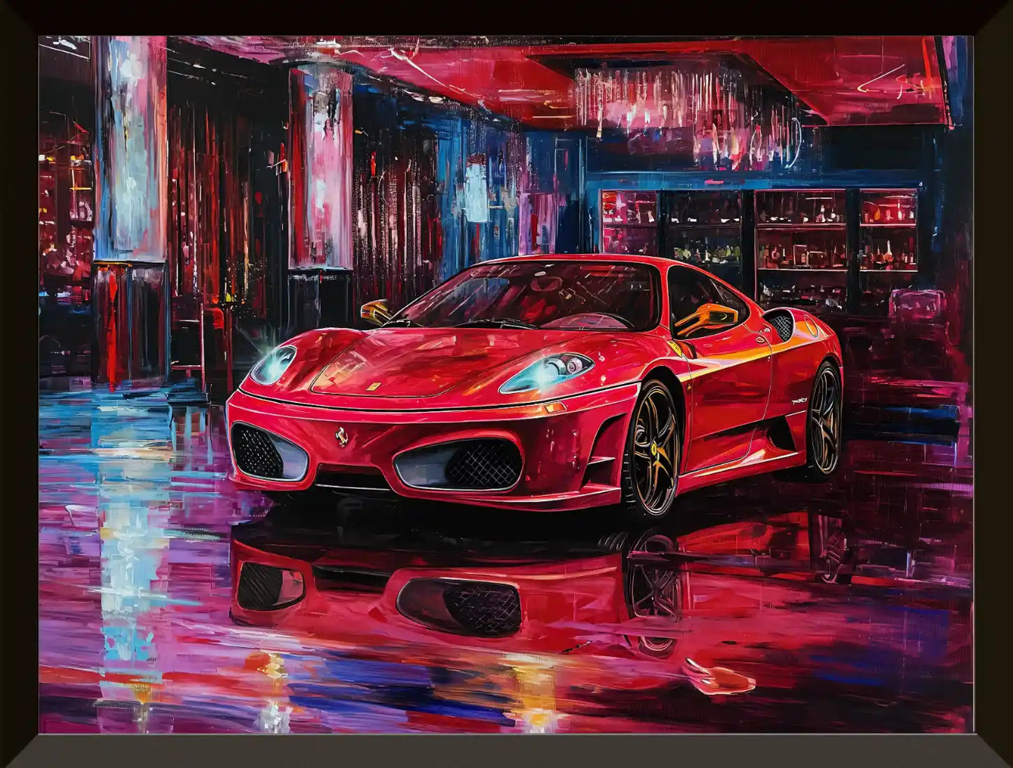 Pintura de coche deportivo rojo