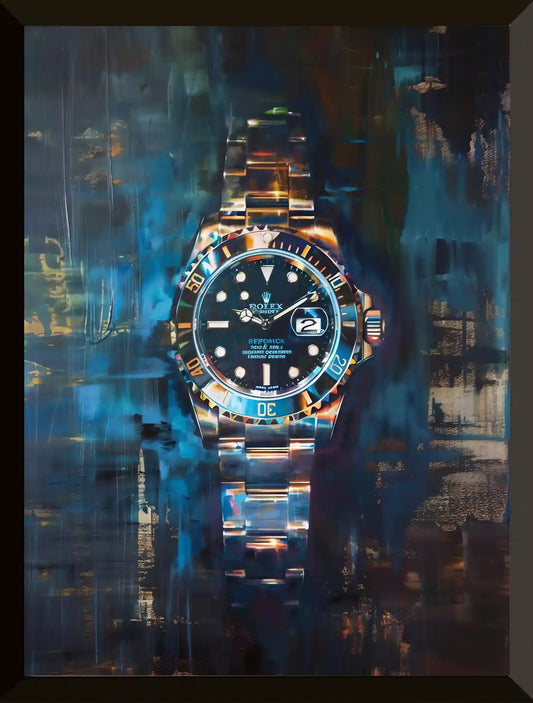 Pintura de un reloj de lujo