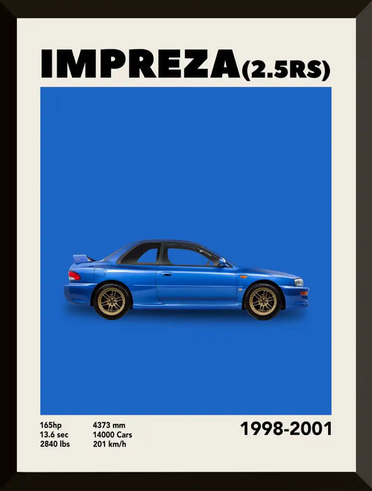 Poster Subaru Impreza 2 5RS azul