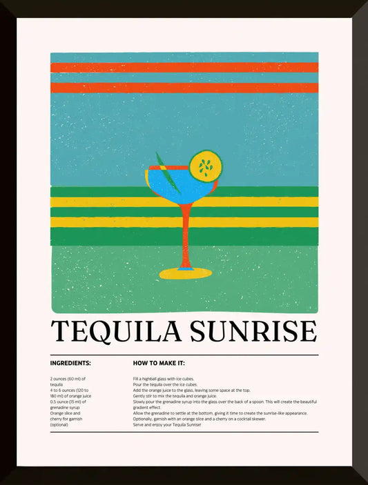 Poster de recetas de Tequila Sunrise