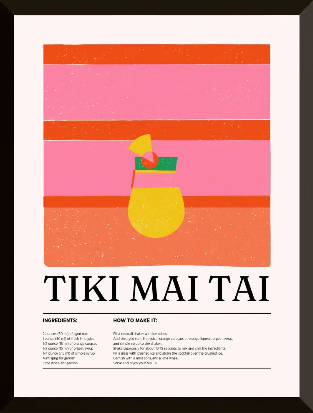 Poster de recetas de Tiki Mai Tai