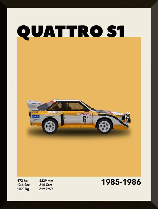 Poster del coche de rally Quattro S1