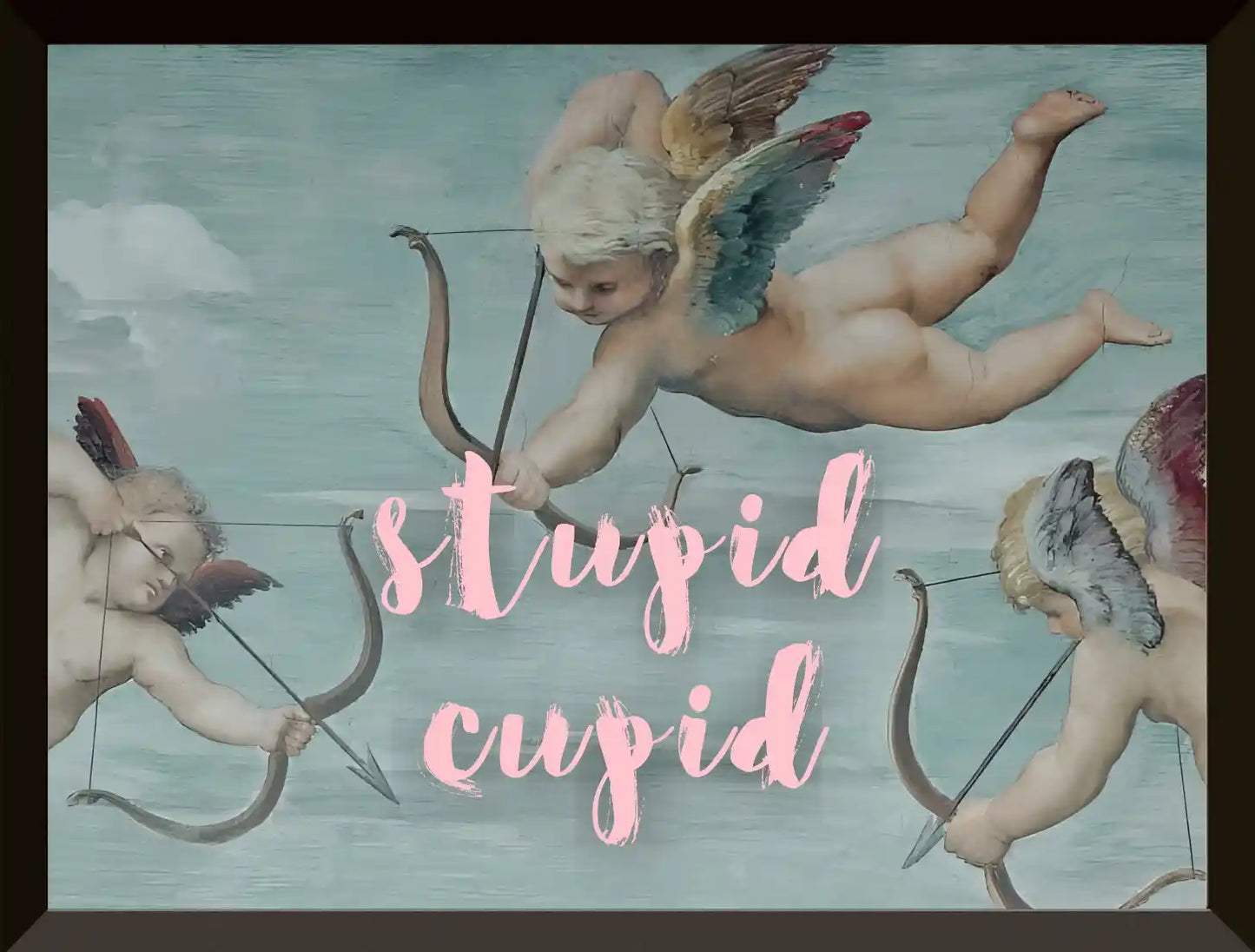 Querubines con estupido texto de Cupido